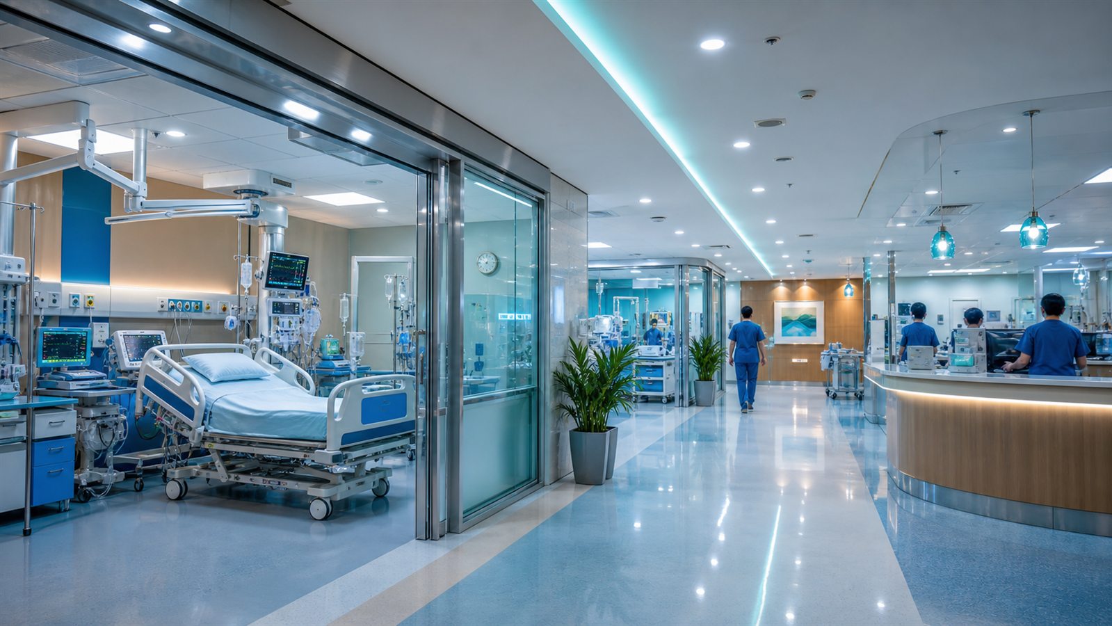 Modern intensive care and diagnostics environment inside the hospital